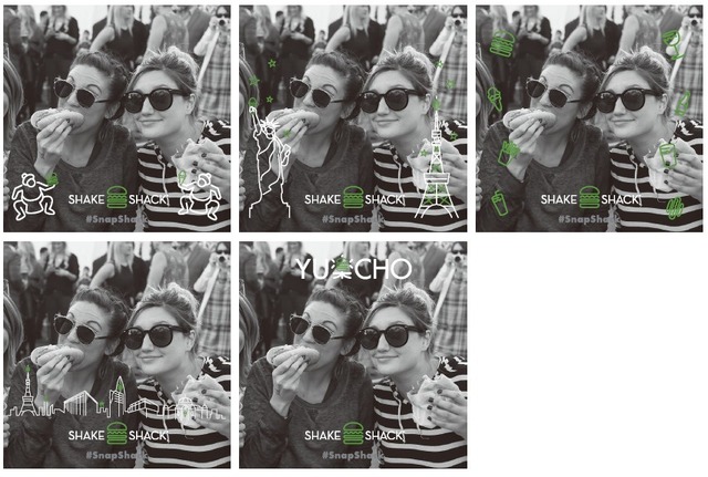 スペシャルフォトブースで撮影できるシェイク シャックのオリジナルフレーム イメージ画像