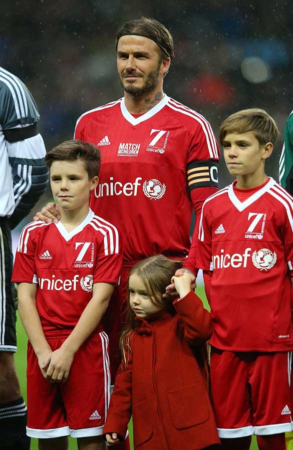 デビット・ベッカムと子どもたち(C)Getty Images