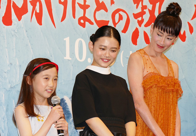 伊東蒼、杉咲花、宮沢りえ『湯を沸かすほどの熱い愛』完成披露試写会