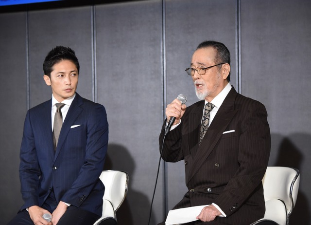 （左から）玉木宏、仲代達矢／ドラマスペシャル「巨悪は眠らせない　特捜検事の逆襲」製作発表会見