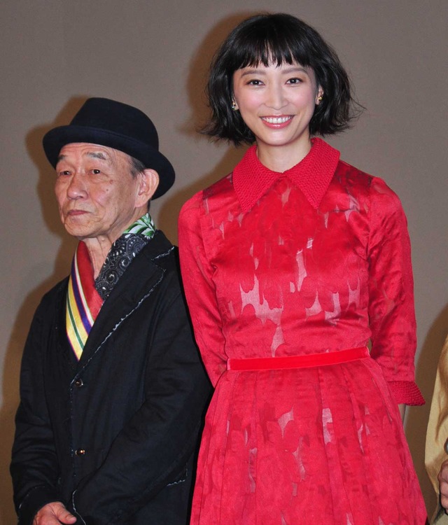 笹野高史＆杏／『オケ老人！』初日舞台挨拶