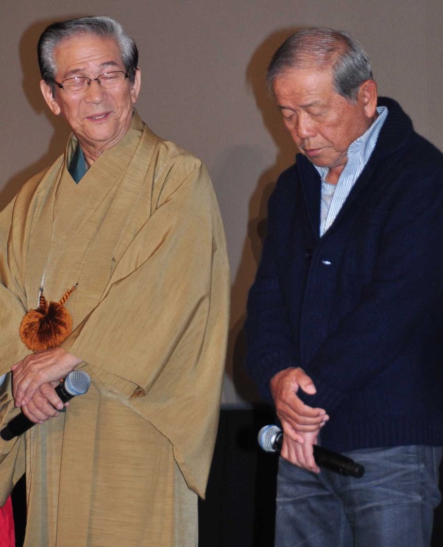 小松政夫＆左とん平／『オケ老人！』初日舞台挨拶