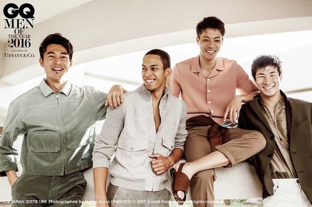 飯塚翔太、桐生祥秀、ケンブリッジ飛鳥、山縣亮太（GQ MEN OF THE YEAR 2016）／「GQ JAPAN」1月号