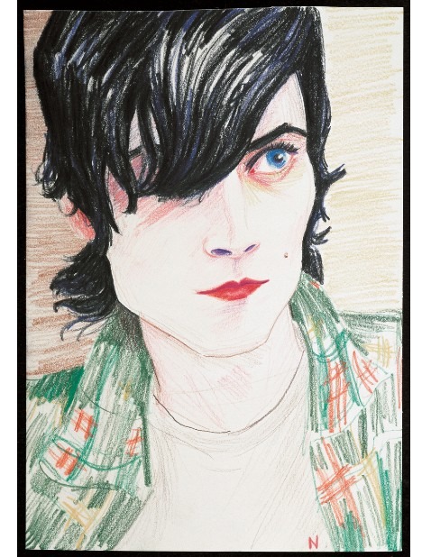 「Nick（First drawing）」 2002 紙に色鉛筆 22.2×15.2cm　&copy; Elizabeth Peyton, courtesy Sadie Coles HQ, London; Gladstone Gallery, New York andBrussels; neugerriemschneider, Berlin