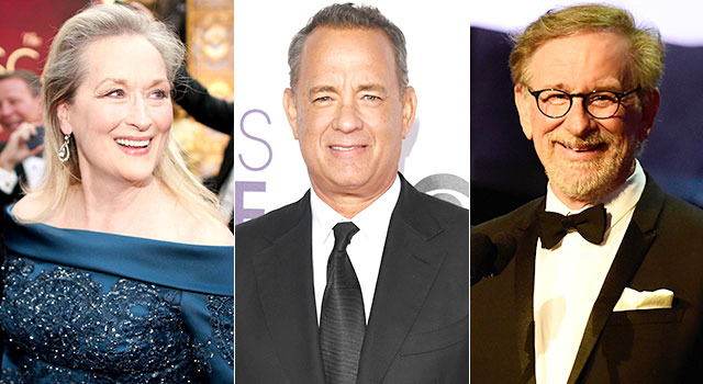 メリル・ストリープ＆トム・ハンクス＆スティーブン・スピルバーグ-(C)Getty Images