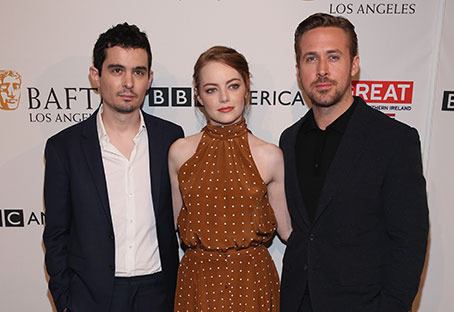 デイミアン・チャゼル＆エマ・ストーン＆ライアン・ゴズリング-(C)Getty Images