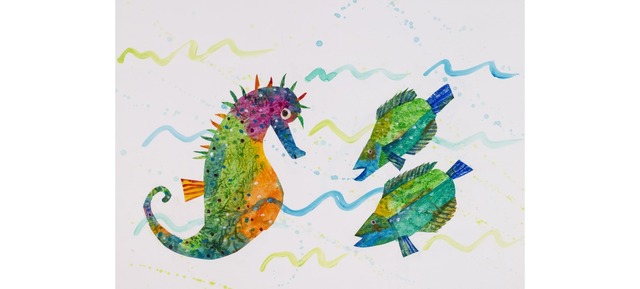 エリック・カール、『とうさんはタツノオトシゴ』最終原画、2003年、エリック・カール絵本美術館　&copy; 2004 Eric Carle