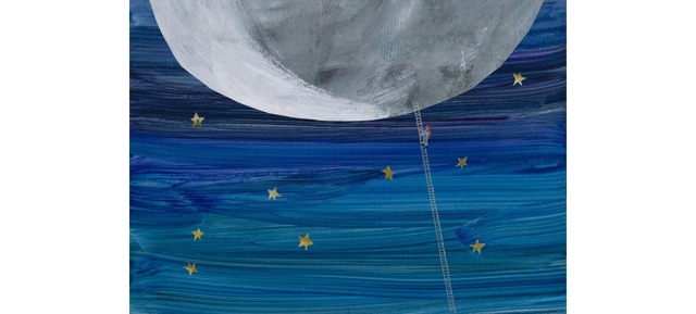 エリック・カール、『パパ、お月さまとって！』最終原画、1985年、エリック・カール絵本美術館　&copy; 1986 Eric Carle