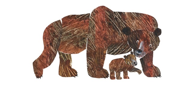 エリック・カール、『こぐまくん こぐまくん なに みているの？』表紙原画、2006年、エリック・カール絵本美術館　&copy; 2007 Eric Carle