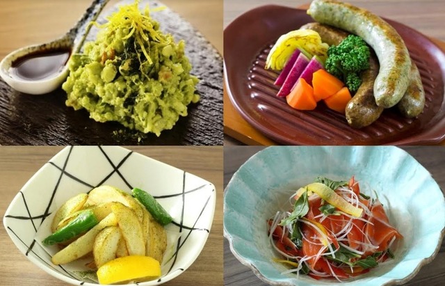 日本茶レストラン「GREEN TEA RESTAURANT 1899（いち・はち・きゅう・きゅう） OCHANOMIZU」の「抹茶ビアガーデン」の抹茶尽くしの料理イメージ