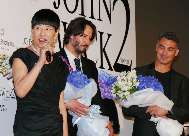 和田アキ子＆キアヌ・リーブス＆チャド・スタエルスキ監督／『ジョン・ウィック：チャプター2』ジャパンプレミア