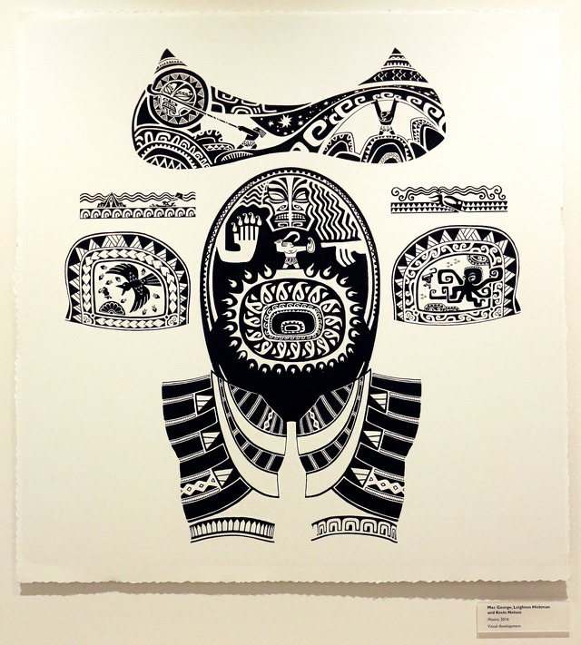 マウイの全身タトゥーアネット・マーナット氏によるアートワーク／ウォルト・ディズニー・アニメーション・スタジオ内『モアナと伝説の海』アートギャラリー