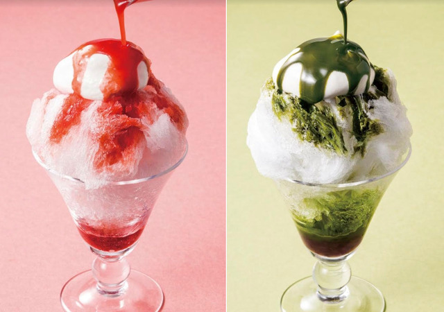 BLUE BRICK LOUNGE「四代目徳次郎“日光天然の氷” かき氷」苺＆抹茶