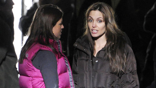 ブダペストの撮影現場でのアンジー　-(C) Splash/AFLO