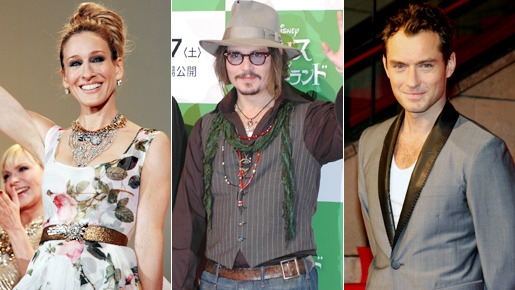 （左から）サラ・ジェシカ・パーカー、ジョニー・デップ、ジュード・ロウ