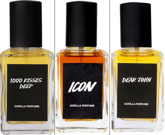 「Gorilla Perfume」ブラックレーベルレンジ（左から「1000 KISSES DEEP」「ICON」「DEAR JOHN」）