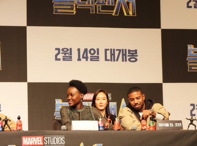 マイケル・B・ジョーダン、ルピタ・ニョンゴ/『ブラックパンサー』韓国記者会見