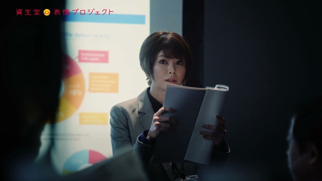 資生堂 表情劇場「資料が白紙だが余裕をかもし出す表情」