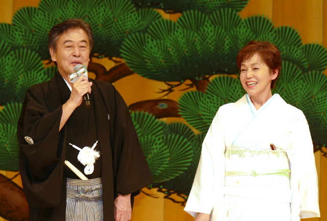 風間杜夫、大竹しのぶ／『のみとり侍』完成披露試写会