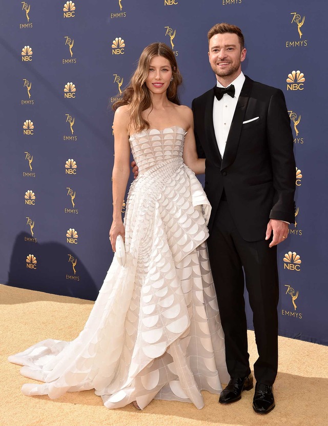 ジェシカ・ビール＆ジャスティン・ティンバーレイク「第70回エミー賞授賞式」 (C) Getty Images