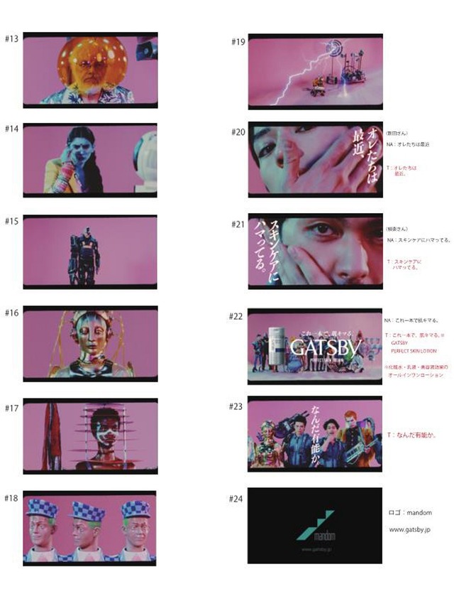 新TV-CM「GATSBY COP スタート篇」（15秒）　ストーリーボード