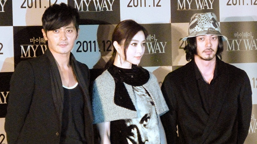 第16回釜山国際映画祭にて（左から）チャン・ドンゴン、ファン・ビンビン、オダギリジョー　photo：Ayako Ishizu