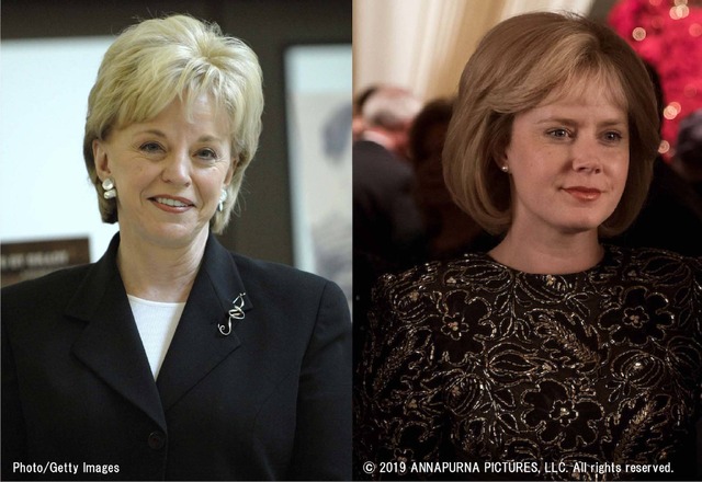 『バイス』妻リンとエイミー・アダムスの比較画像　左：Photo/Getty Images右：（C） 2019 ANNAPURNA PICTURES, LLC. All rights reserved.