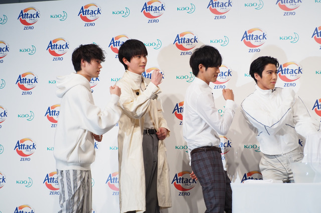 松坂桃李、菅田将暉、賀来賢人、杉野遥亮／「アタックZERO 新CM発表会」