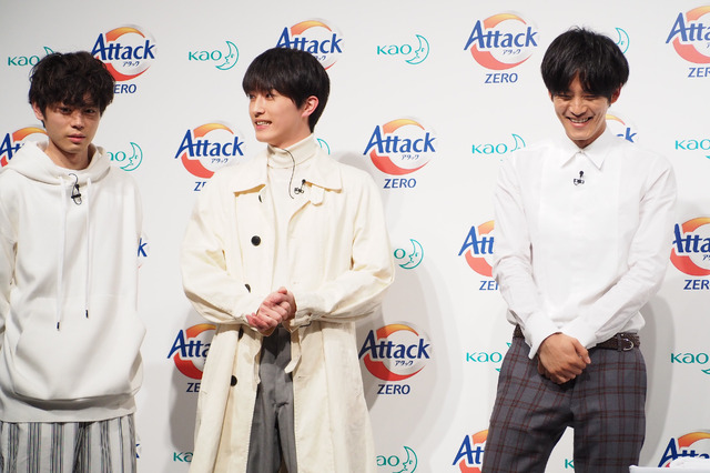 松坂桃李、菅田将暉、杉野遥亮／「アタックZERO 新CM発表会」