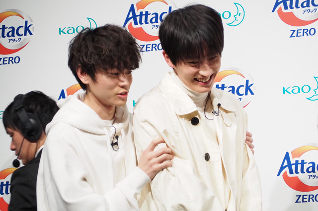 菅田将暉、杉野遥亮／「アタックZERO 新CM発表会」