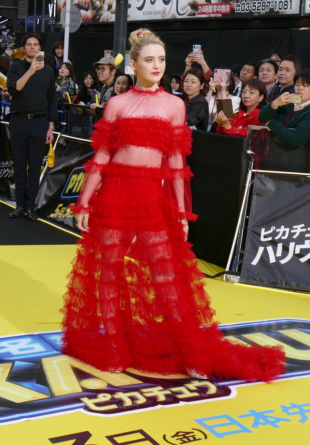 映画『名探偵ピカチュウ』ワールドプレミア“稲妻”イエローカーペットキャスリン・ニュートン