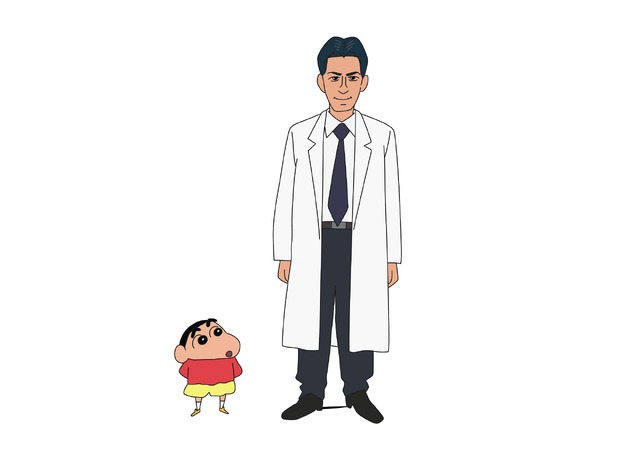 アニメ「クレヨンしんちゃん」と5夜連続ドラマスペシャル山崎豊子「白い巨塔」のスペシャルコラボ(C)臼井儀人/双葉社・シンエイ・テレビ朝日・ADK