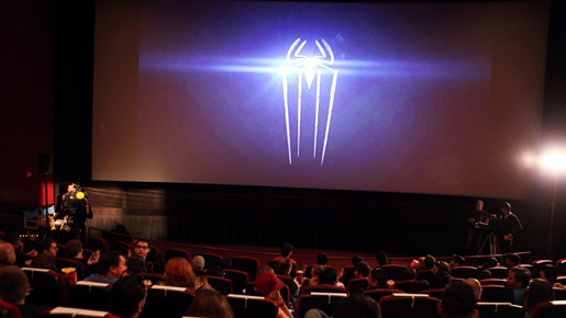 『アメイジング・スパイダーマン』サテライト中継の様子（ロサンゼルス）