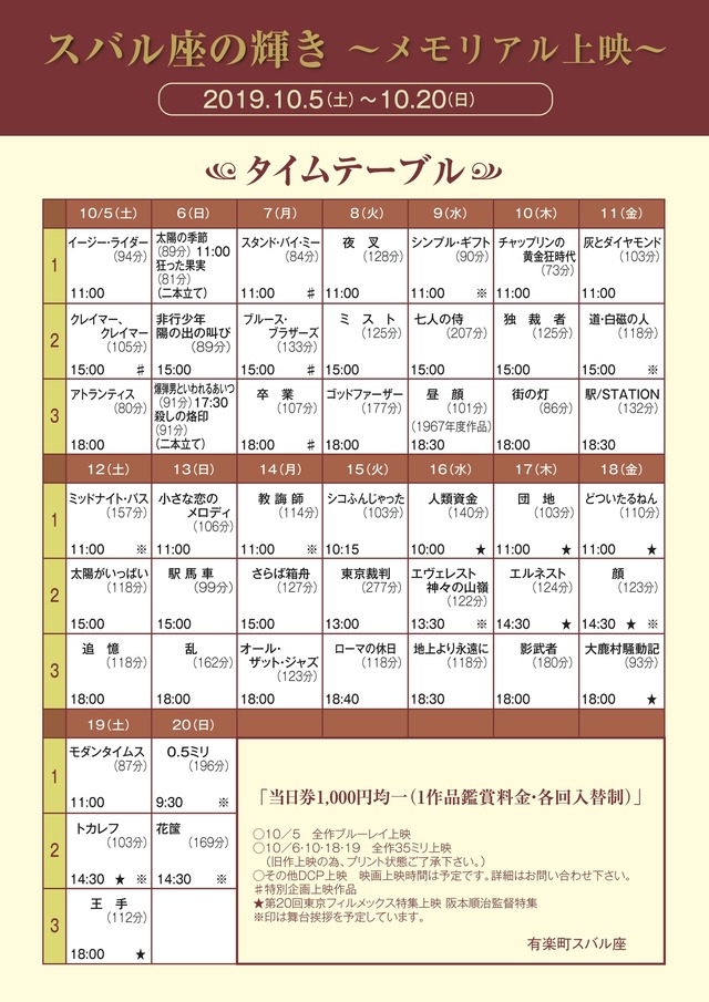 「有楽町スバル座」閉館イベント「スバル座の輝き～メモリアル上映～」