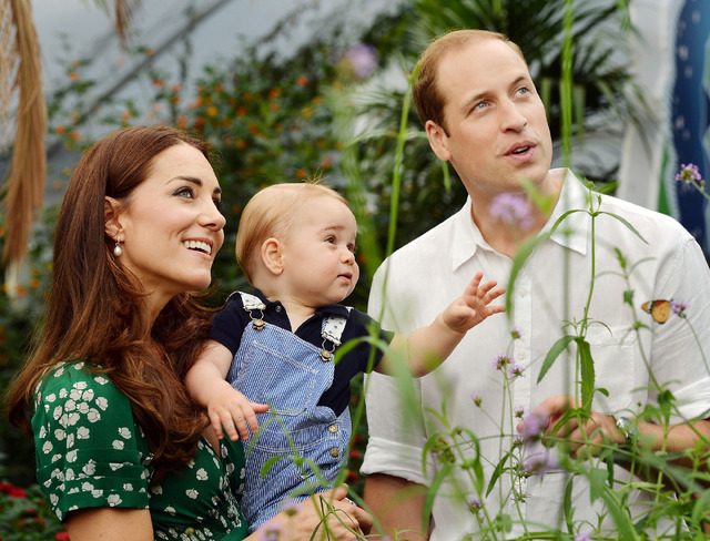 キャサリン妃、ジョージ王子、ウィリアム王子 (C) Getty Images