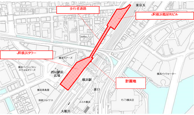 「T・ジョイ横浜」JR横浜タワー位置図