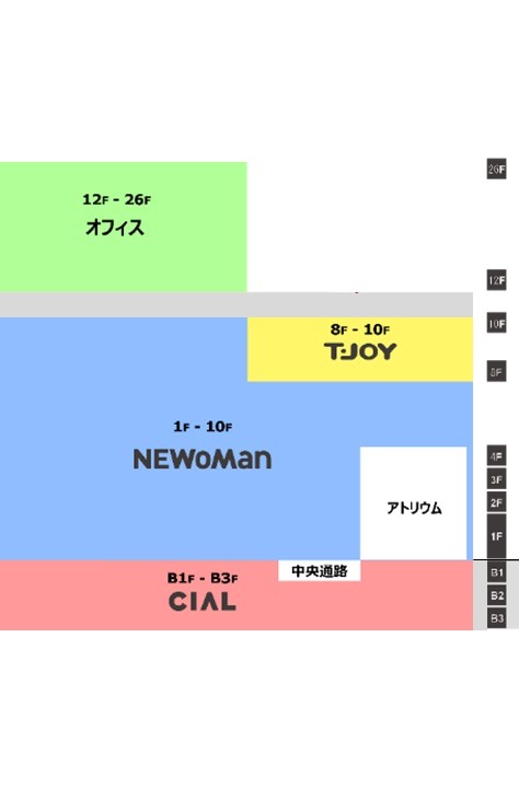 「T・ジョイ横浜」JR横浜タワーフロア構成図