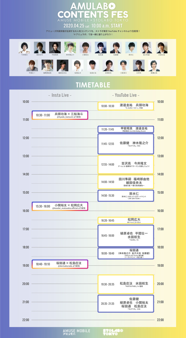「AMULABO CONTENTS FES」タイムテーブル