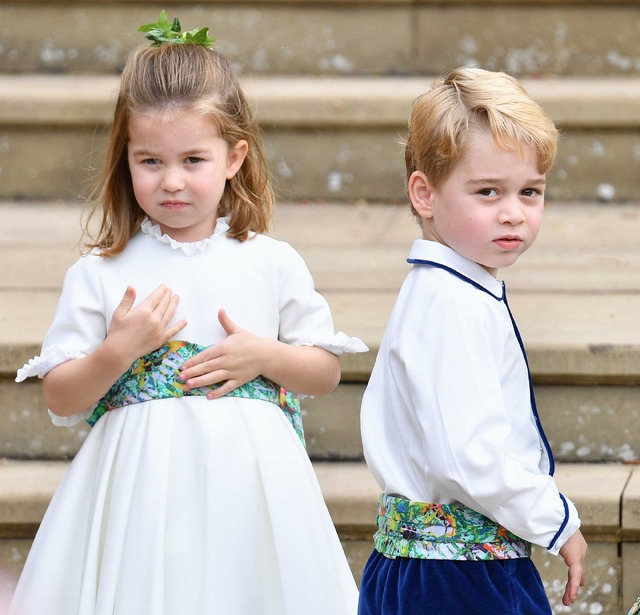 ページボーイを務めたジョージ王子とブライズメイドを務めたシャーロット王女 (C) Getty Images