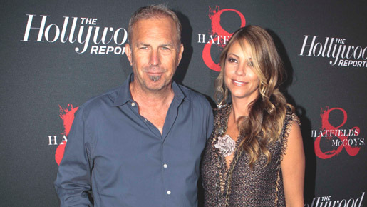 米テレビヒストリーチャンネル「Hatfields and McCoys」プレミアイベントに出席したケヴィン・コスナーと妻・クリスティン