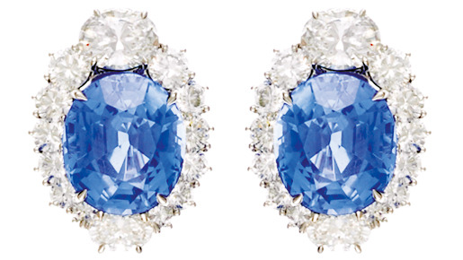 『Diana』（原題）へショパールが提供した、ダイアモンド＆サファイアのイヤリング