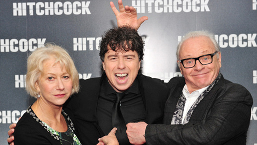 『ヒッチコック』ロンドン・プレミア（左からヘレン・ミレン＆サーシャ・ガヴァシ監督＆アンソニー・ホプキンス）