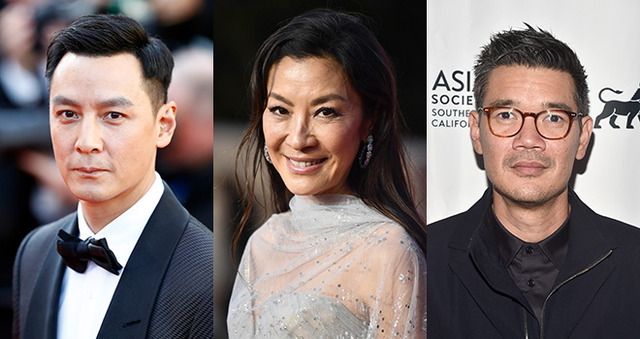 ダニエル・ウー、ミシェル・ヨー、デスティン・ダニエル・クレットン監督 (C) Getty Images