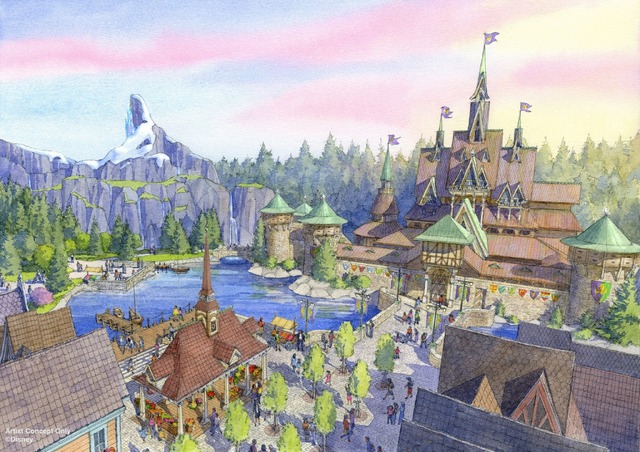 『アナと雪の女王』のエリア「フローズンキングダム」全景（昼）