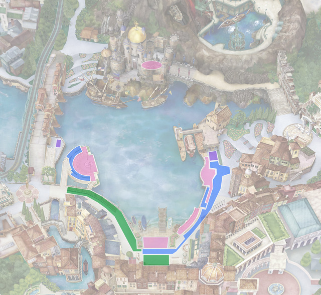 TDS「ビリーヴ！～シー・オブ・ドリームス～」鑑賞エリアマップ