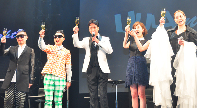 ドラマ「RETURN」キャスト（右から、土屋アンナ＆水川あさみ＆椎名桔平＆「m-flo」） in 「UULAナイト！」