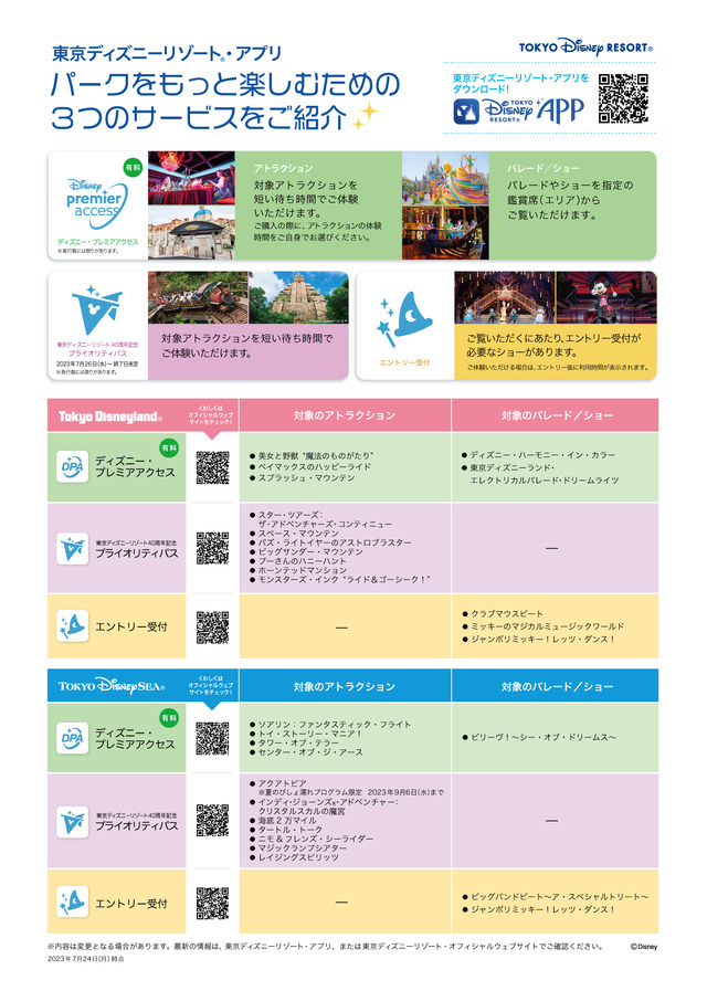 アトラクションを短い待ち時間で楽しめる！「東京ディズニーリゾート40周年記念プライオリティパス」、7月26日（水）からスタート
