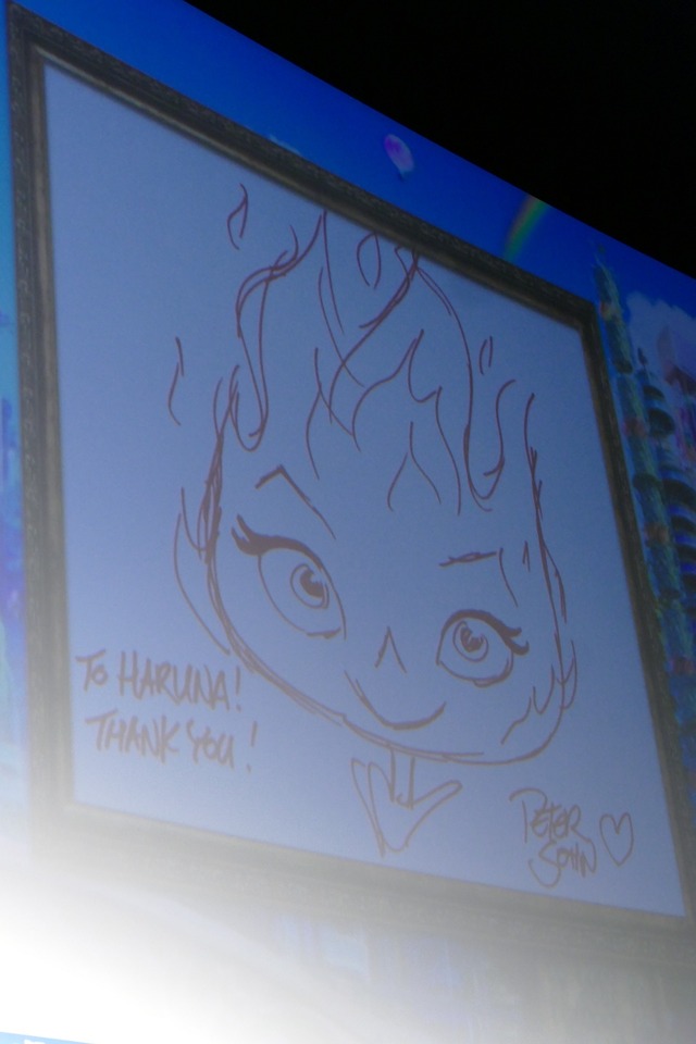 ピーター・ソーン監督による直筆イラスト『マイ・エレメント』公開記念舞台挨拶