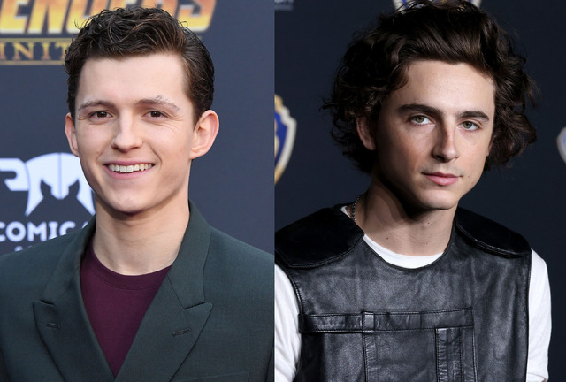 トム・ホランド Photo by Jon Kopaloff/FilmMagic／ティモシー・シャラメ Photo by Gabe Ginsberg/Getty Images