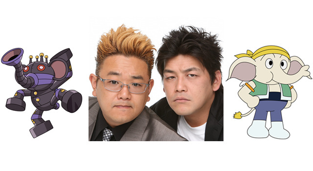 「サンドウィッチマン」伊達みきお（左）＆富澤たけし（右）／『それいけ！アンパンマン　とばせ！　希望のハンカチ』 -(C) やなせたかし／フレーベル館・TMS・NTV -(C) やなせたかし／アンパンマン製作委員会2013